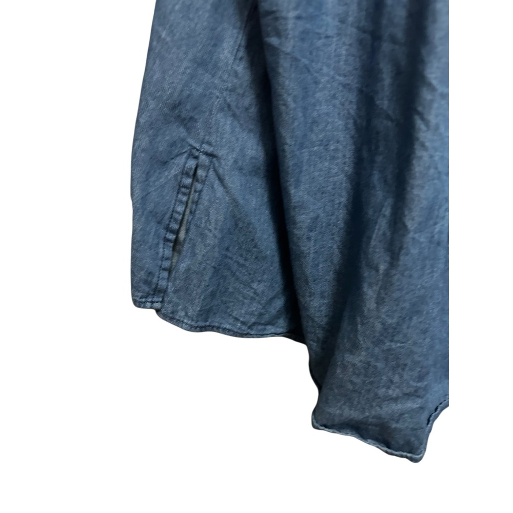 Lane Bryant Women's Denim Off Shoulder Ruffle Layered Bliuse Size 22 24 - Picture 4 of 6